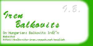 iren balkovits business card